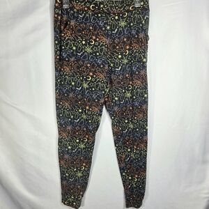 Designer Multicolored Soft Halloween Leggings w/Pockets Size Large (12-14)